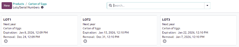 Show expiration dates from the Lots/Serial Numbers list on the product form.