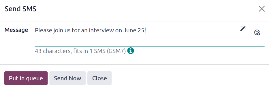 Send a text message to the attendees of the meeting.