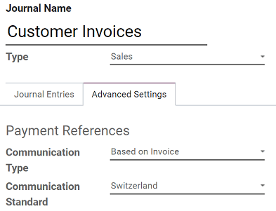 Configure your Journal to display your ISR as payment reference on your invoices in Axis