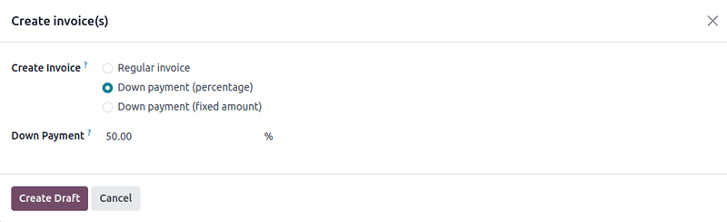 Create invoice(s) pop-up form that appears in Axis Sales.