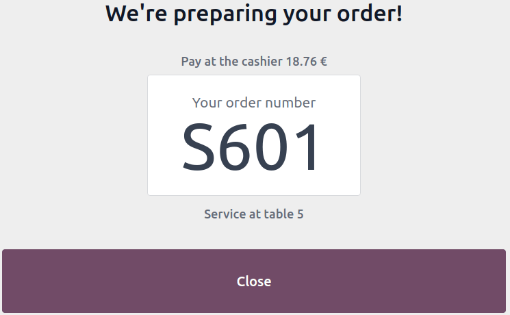 kiosk end-screen for customers