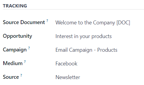 The Tracking section of the Other Info tab of a quotation form in Axis Sales.