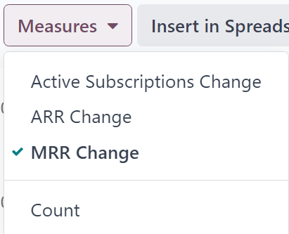 The default appearance of the MRR Breakdown reporting page in Axis Subscriptions.