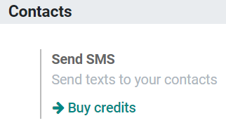 Buying credits for SMS Marketing in Axis settings.