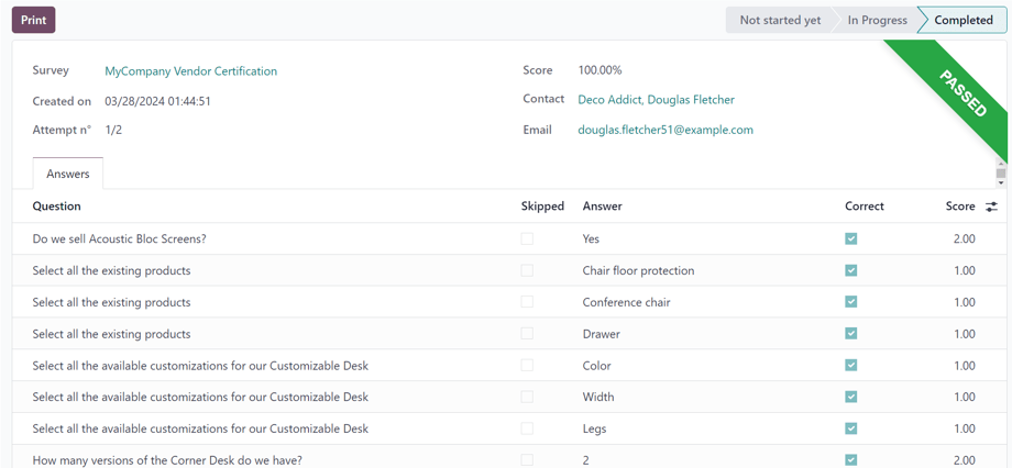 An individual participant's detail form in the Axis Surveys application.