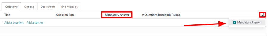 The slider drop-down menu with the Mandatory Answer option selected in Axis Surveys.
