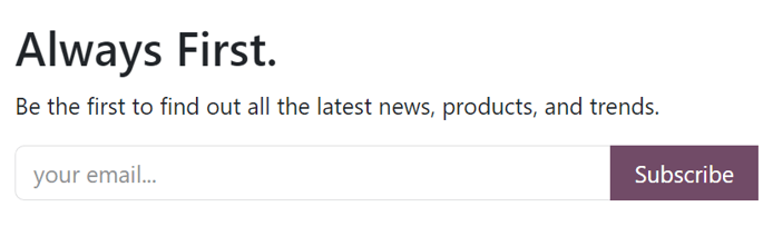 Sample of how a newsletter block appears on an Axis Website.