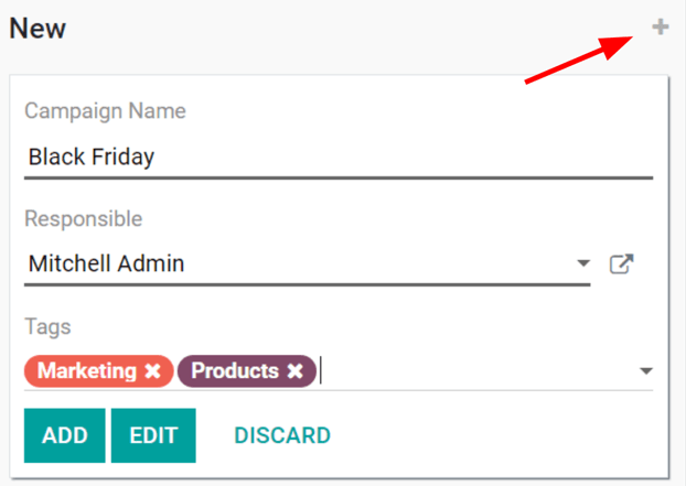 View of the quick add option for campaigns in Axis Social Marketing.