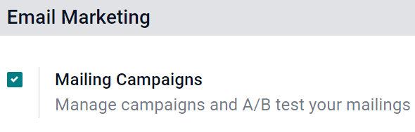 View of the mailing campaigns setting in Axis.