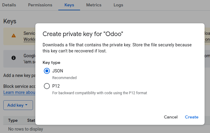 Type column options or new part under Parts tab.