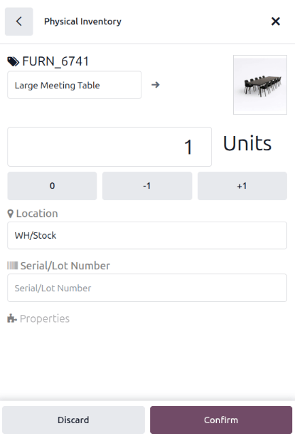 Keypad to add products on Barcode Inventory Client Action page.