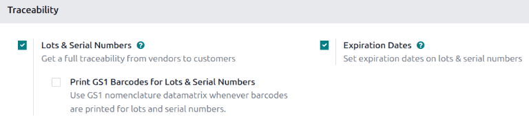Enable expiration dates feature for FEFO.