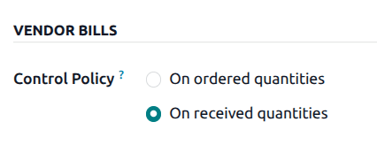 Bill control policies on a product record.