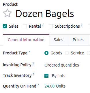 Enable Track Inventory By Lots or By Unique Serial Number.