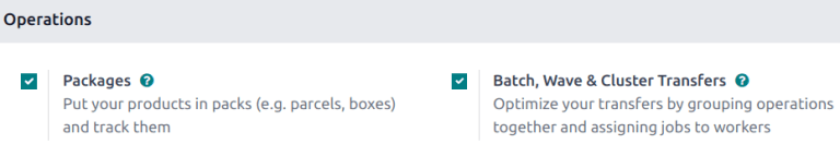 View of Axis Inventory app settings to enable the wave transfers option.