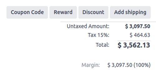 The discount button located at the bottom of a sales order form in the Axis Sales app.