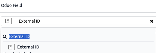 The Axis Field drop-down menu next to a Field Column that needs to be manually adjusted.