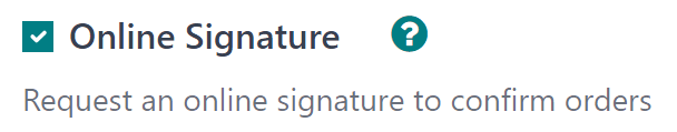 The Online Signature feature option in the Settings of the Axis Sales application.